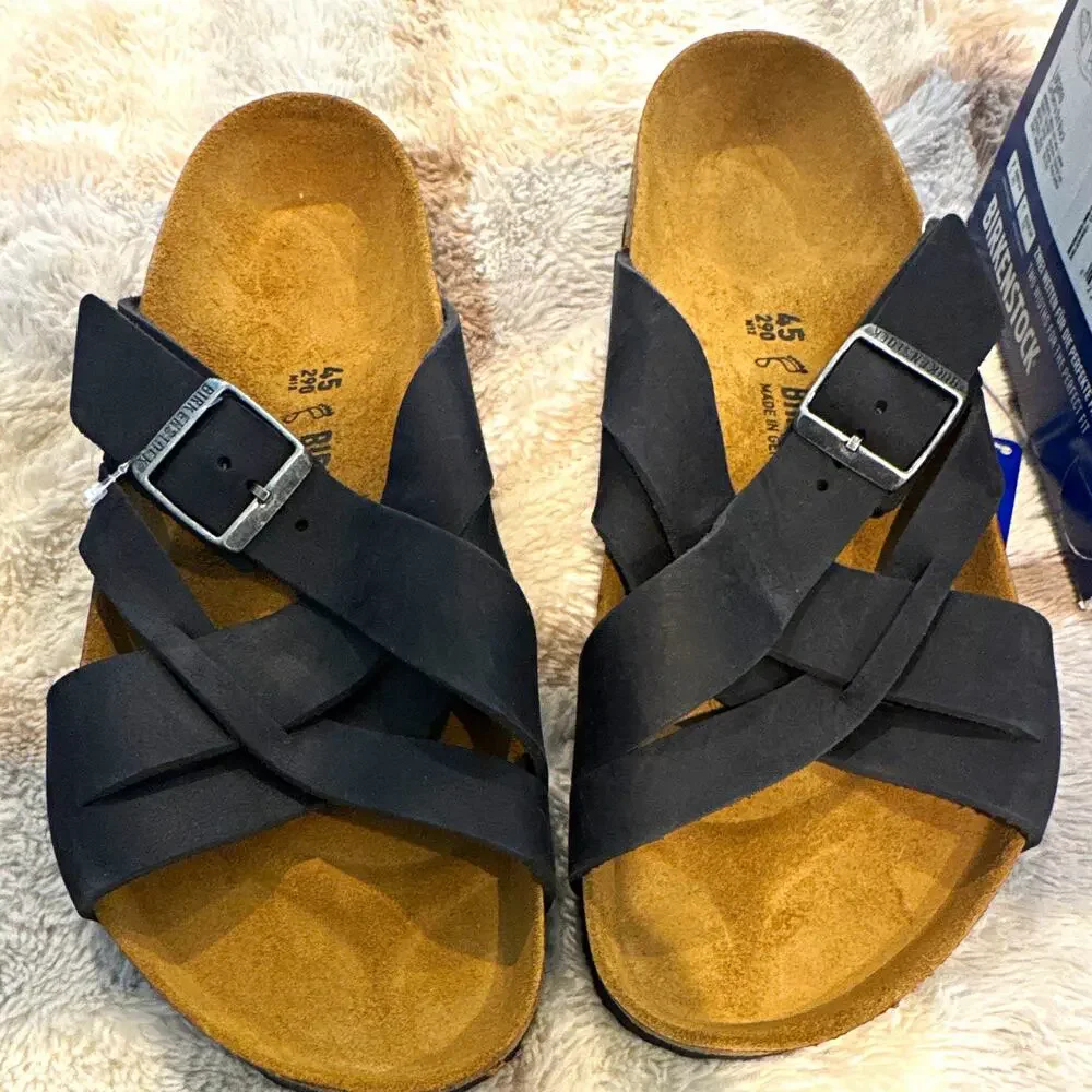 Birkenstock Yao Balance Nubuck Sandals Black EU 45 US Men’s 12 Narrow NEW